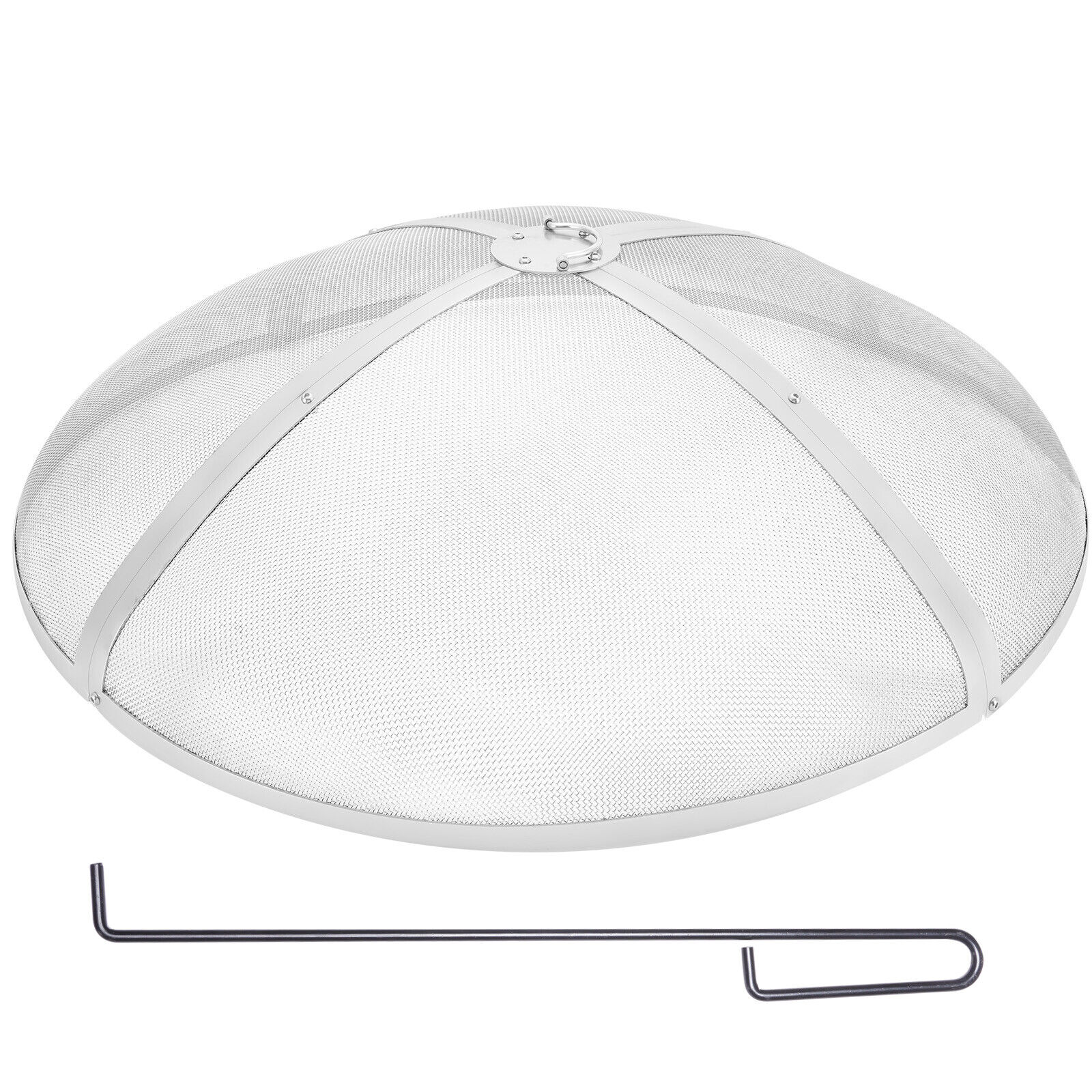 VEVOR Rotondo Firepit Spark Screen Cover Coperchio Acciaio Inox Legna 30"