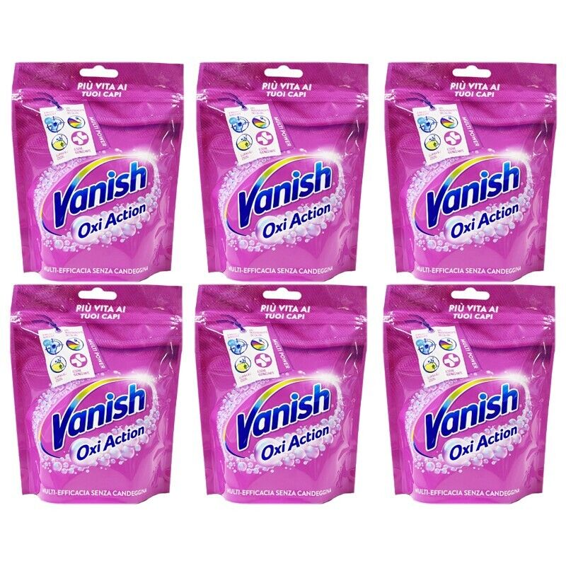 6pz Vanish Oxi Action multi-efficacia senza candeggina colorati e bianchi 300g