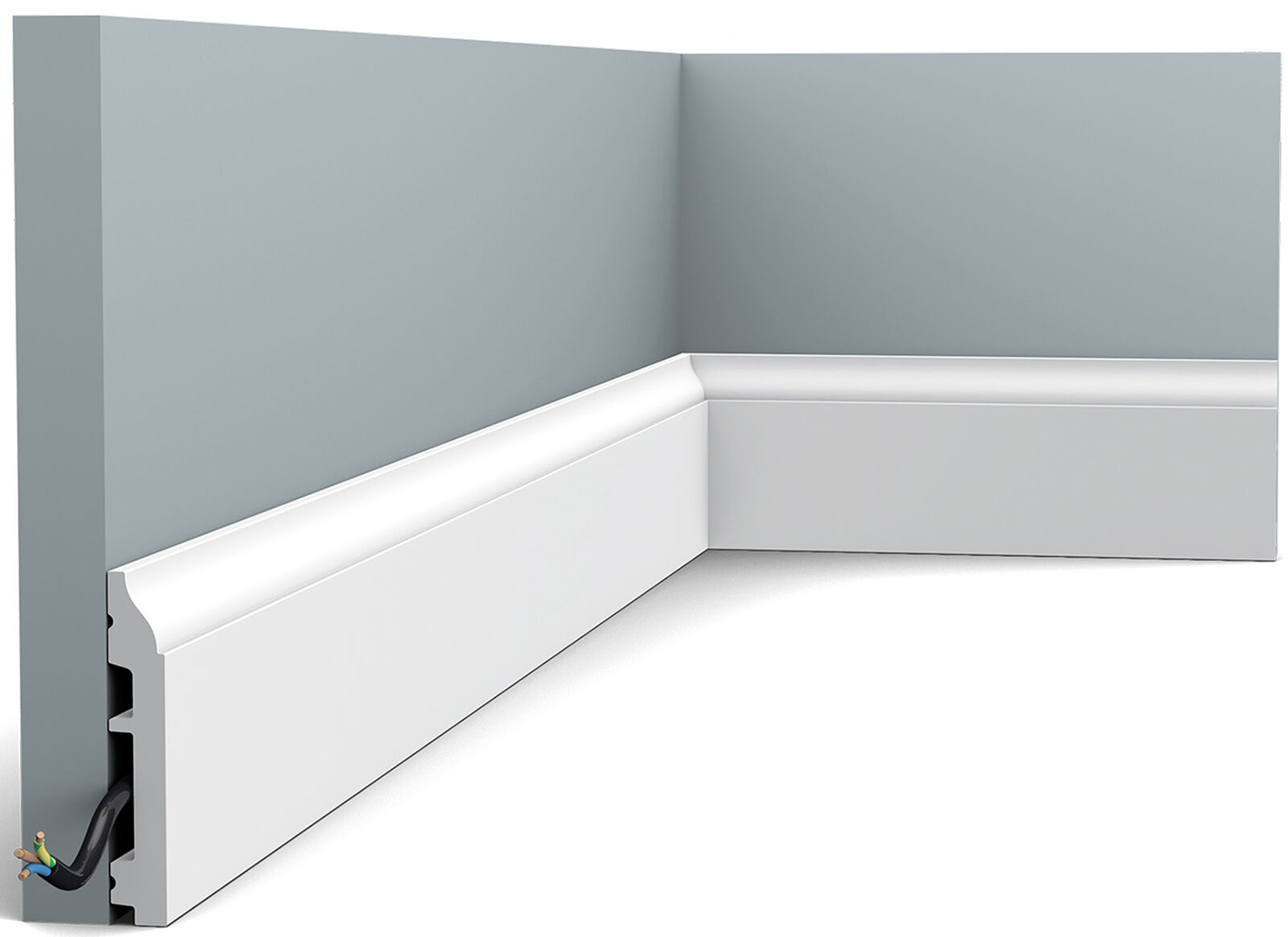 Orac Decor SX172 Battiscopa Zoccolino Polistirene Bianco Esterno 200x8,5x1,4 cm