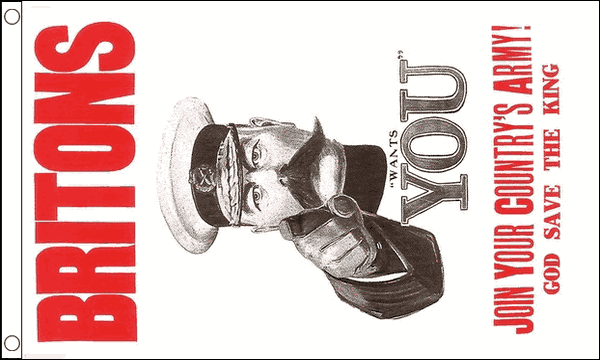 BANDIERA BRITONS LORD KITCHENER WANTS YOU 150x90cm - BANDIERA PRIMA GUERRA MONDI