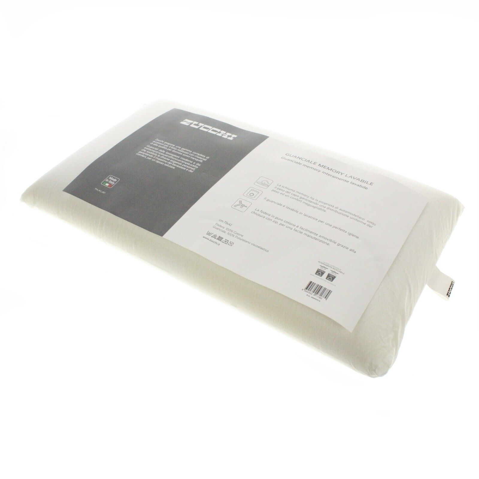 Zucchi Guanciale Memory foam wash lavabile - 100% cotone - Made in italy