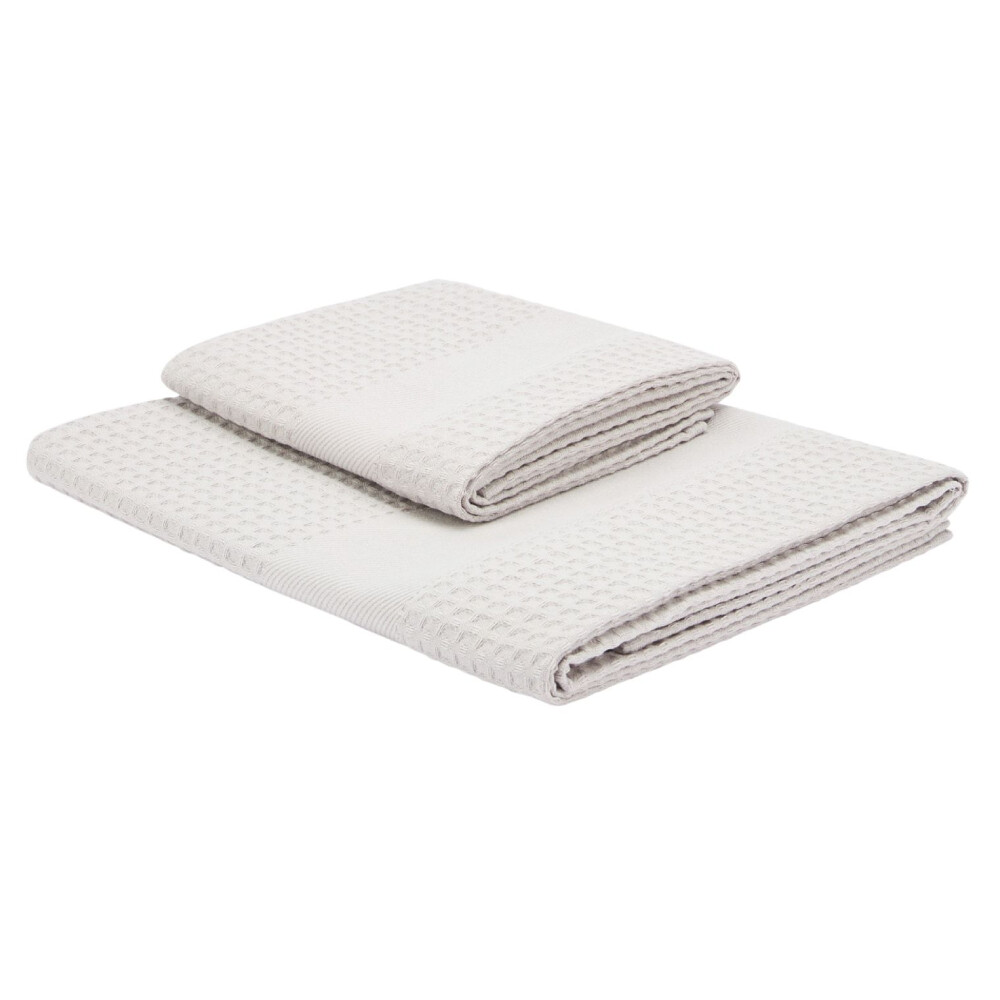 Set asciugamano+ospite in cotone nido d'ape BELLORA grigio