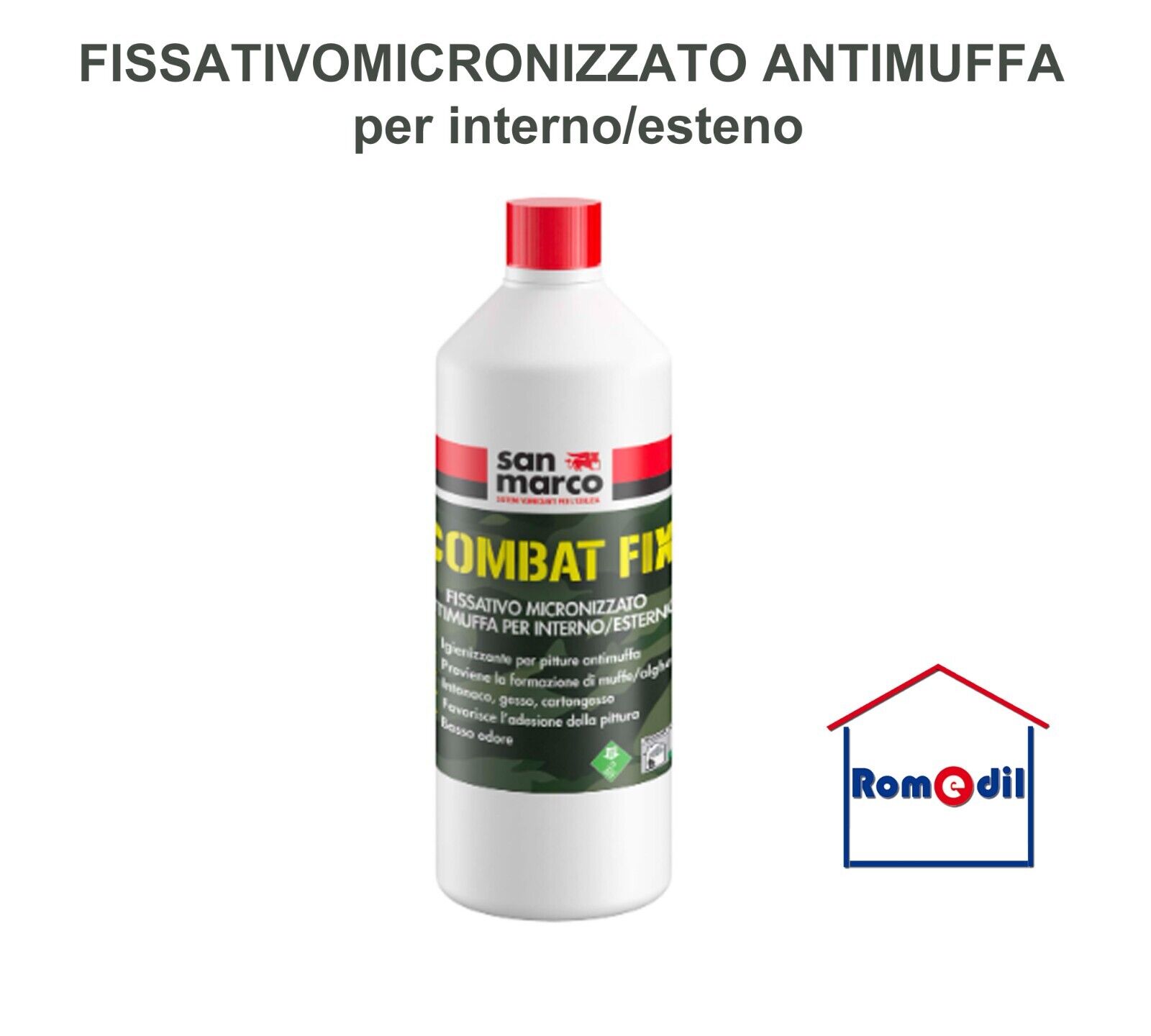 FISSATIVO MURALE ANTIMUFFA IGIENIZZANTE INTERNO ESTERNO COMBAT FIX SAN MARCO LT1