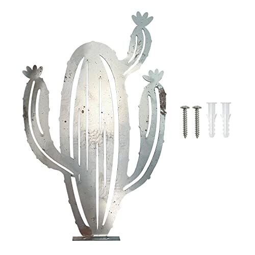 Decorazione in metallo con cactus arrugginito, cactus rustico, cactus da (Z4K)