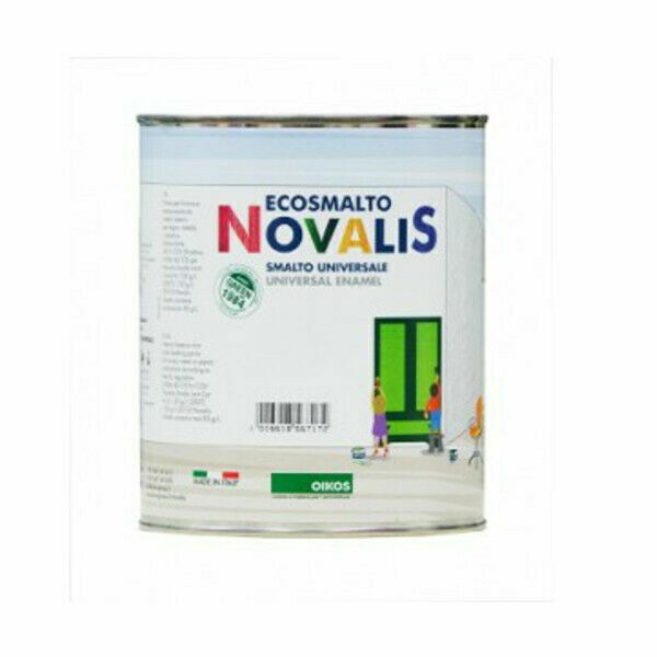 SMALTO VERNICE ALL'ACQUAUNIVERSALE BIANCO LUCIDO OIKOS LT 0,75 NOVALI