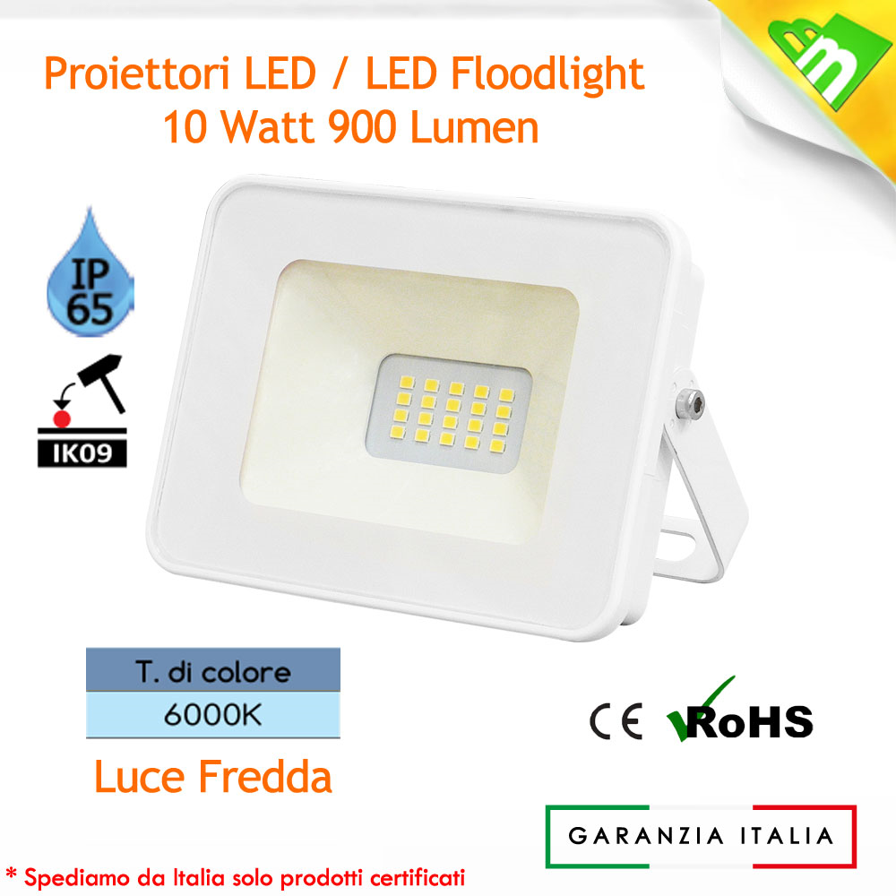FARO FARETTO LED SMD 10W ULTRA SLIM DA ESTERNO SOTTILE LUCE FREDDA