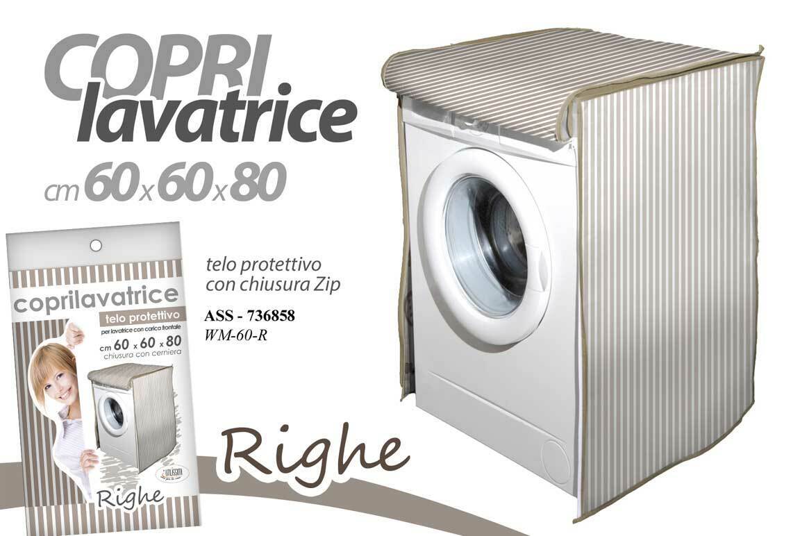 TELO A RIGHE COPRI LAVATRICE 60*60*80 CM PROTETTIVO IMBOTTITO CON ZIP ASS-736858