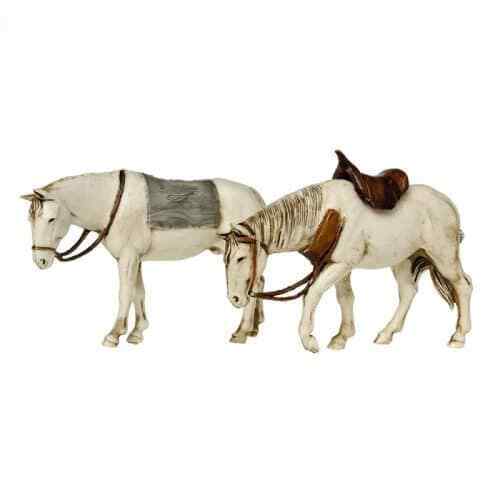 Statuine Cavalli 10 cm di plastica Moranduzzo per presepe 2 Pz
