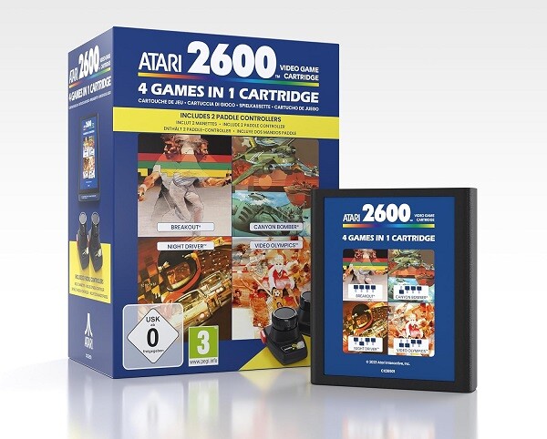 Atari Cartuccia con 4 Giochi + 1 Paddle Pack