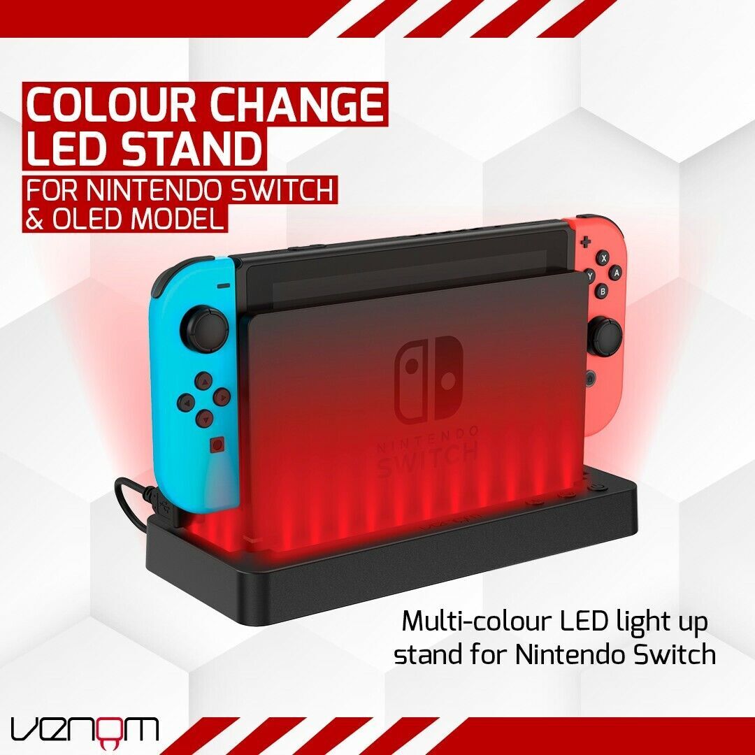 Supporto per console LED Nintendo Switch - Dock illuminato con cambio di...