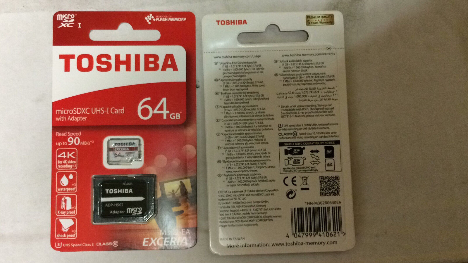 Micro SD 64GB 4K VIDEO Classe10 SDXC EXCERIA con + Adattatore NUOVE