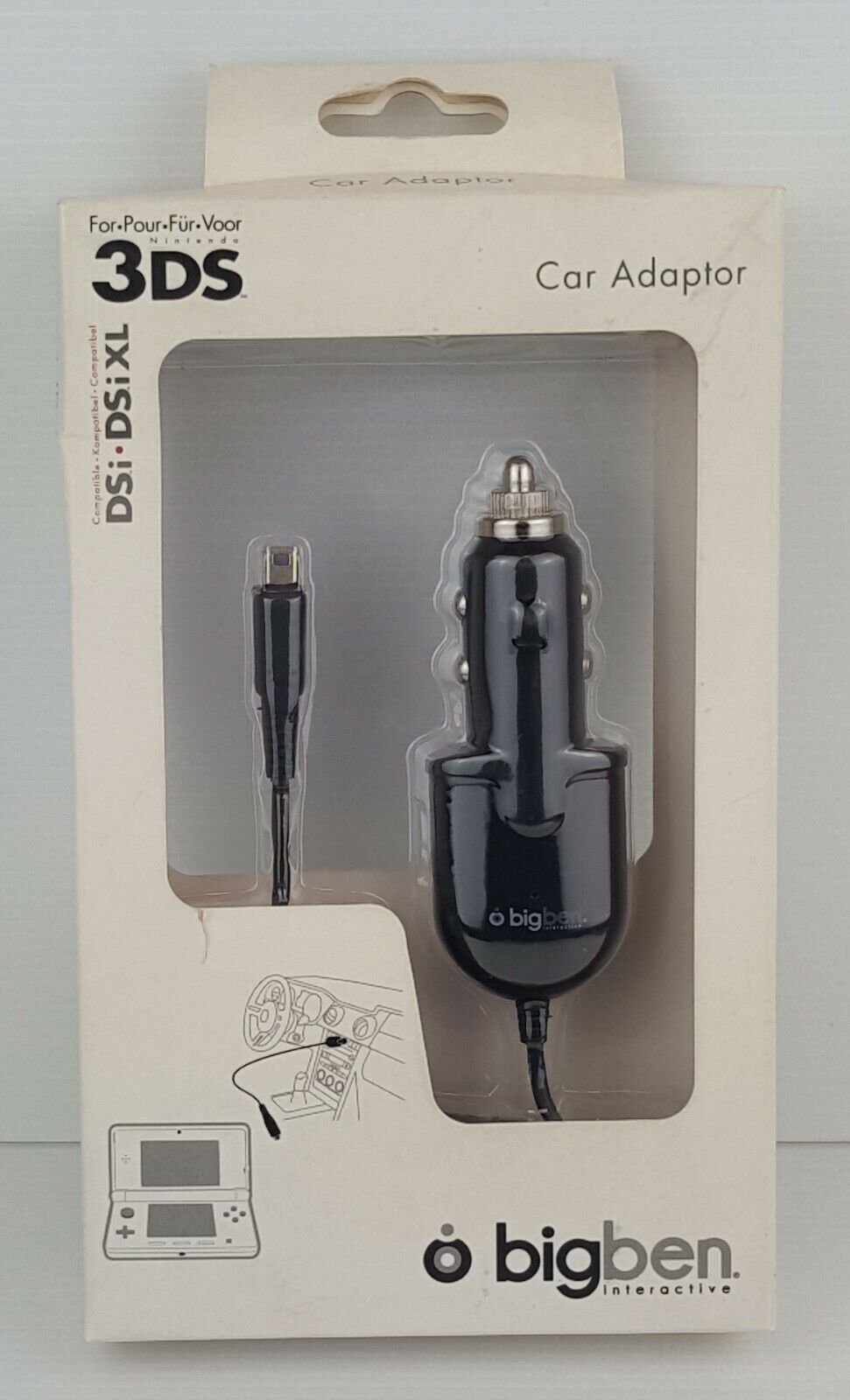BIG BEN COMPATIBILE NINTENDO 3DS DSi DSi XL CAR ADAPTOR - NUOVO SEALED