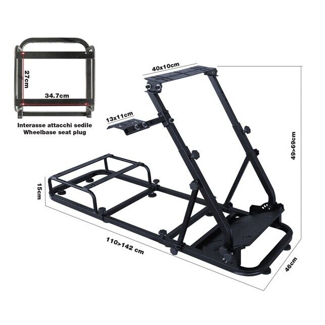 Simoni Racing Play Simulatore guida postazione gioco acciaio regolabile altezza