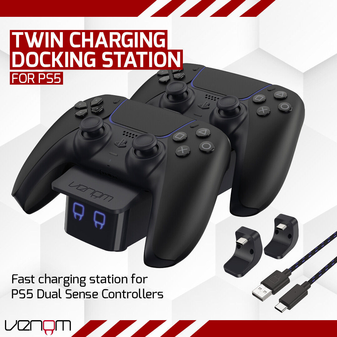 Caricabatterie per controller PS5 Venom - Stazione di ricarica a doppio...
