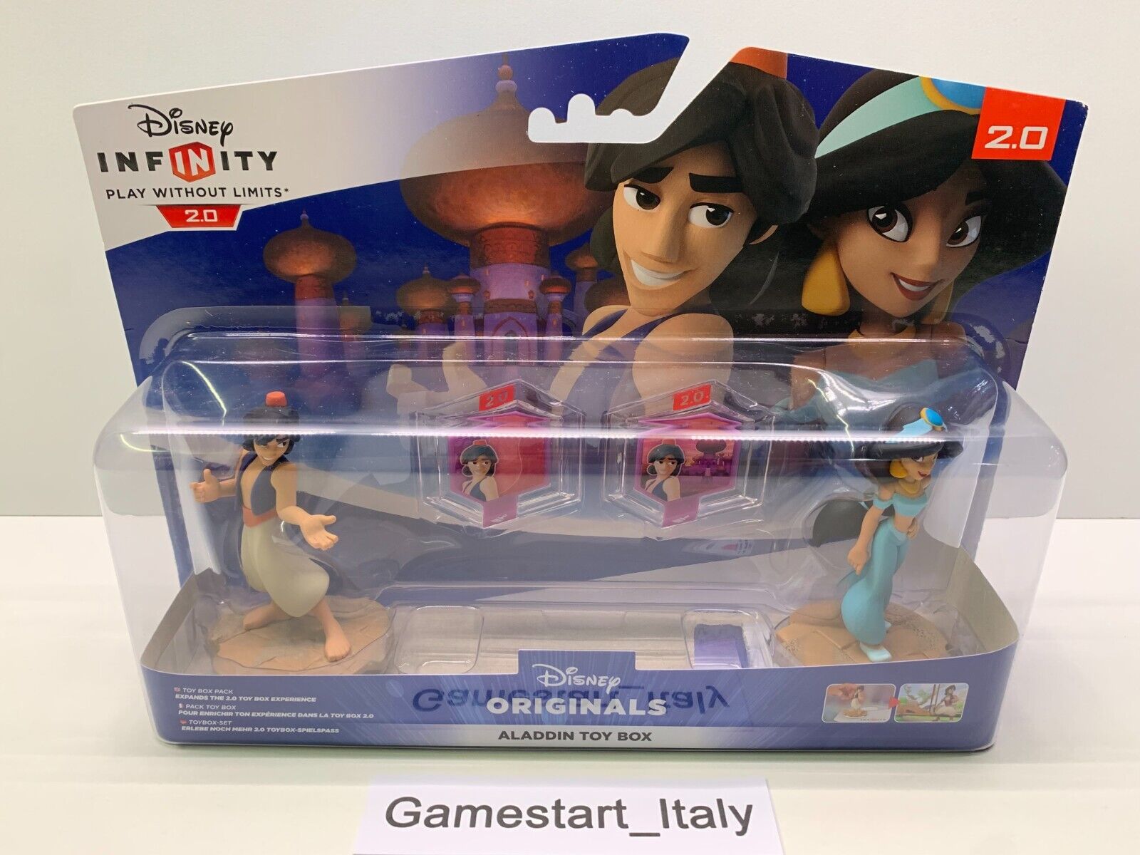 DISNEY INFINITY 2.0 ORIGINALS ALADDIN TOY BOX - ALADDIN JASMINE - NUOVO NEW