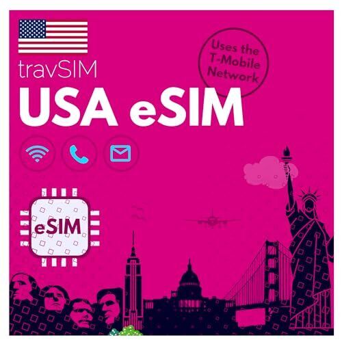 travSIM USA eSIM | T-Mobile | Dati mobili da 50 GB a velocità 4G/5G | (F7e)