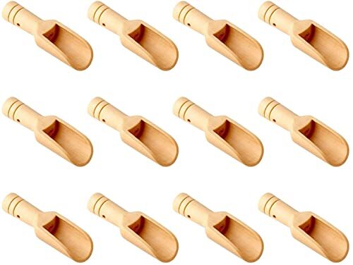 Mini cucchiaini in legno, mini cucchiai di bambù per sale da bagno, (x1l)
