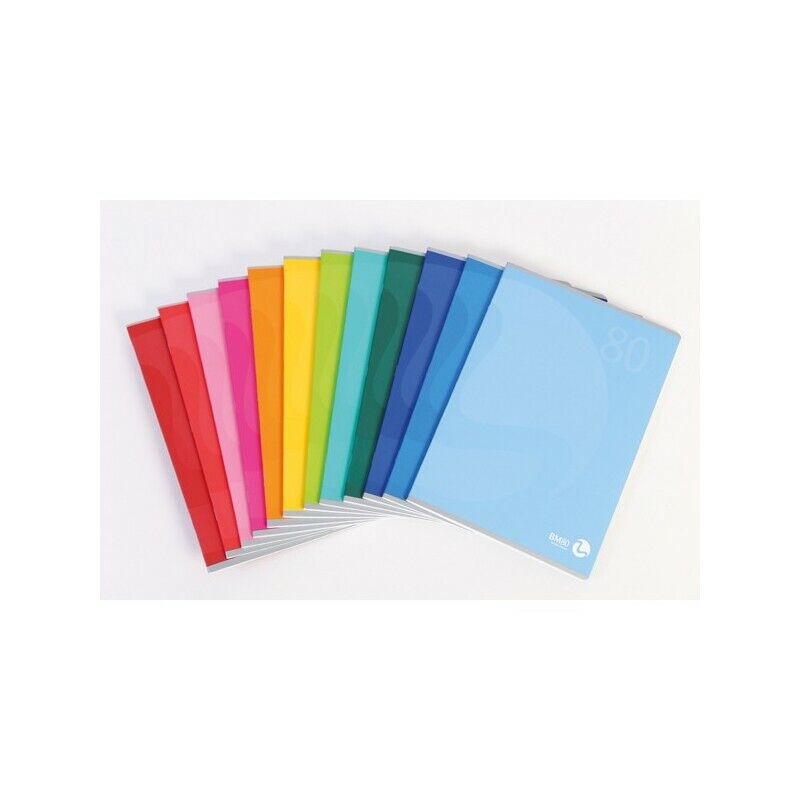 Maxiquaderno A4 80 gr. 80 Fg+1 BIANCO Copertina 250 gr. Color 80 BM (12 Pz).