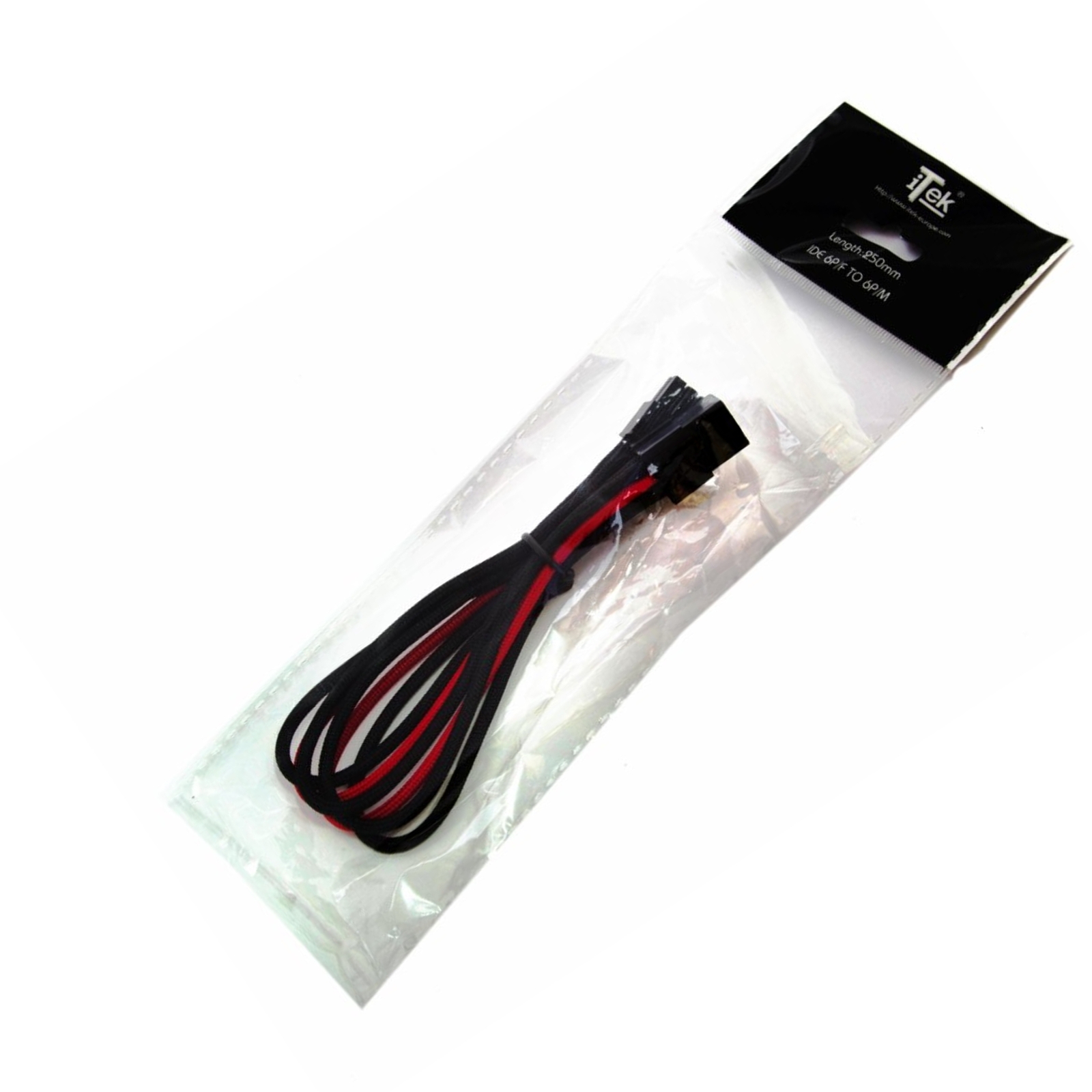 Itek Cavo Sleevato Pcie 6pin F-6pin M 250mm Bk/red