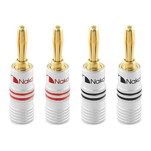Nakamichi connettori a banana 12 AWG - 18 AWG 4 mm placcati in oro 24 K (R9H)