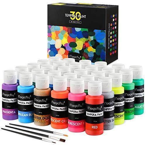 Magicfly Tempere Lavabili per Bambini, 30 Colori a Tempera 60 ml, Colori (z6v)