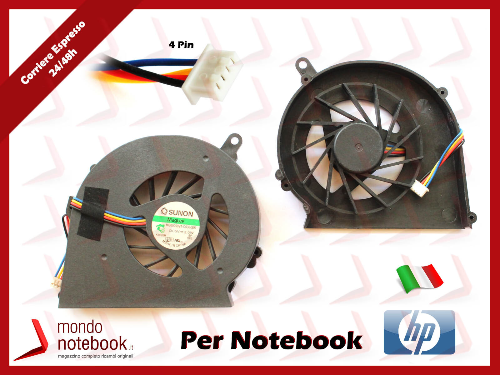 Ventola di Raffreddamento Fan CPU HP CQ58 G57 G58 655 [4 PIN] DFS531205MC0T