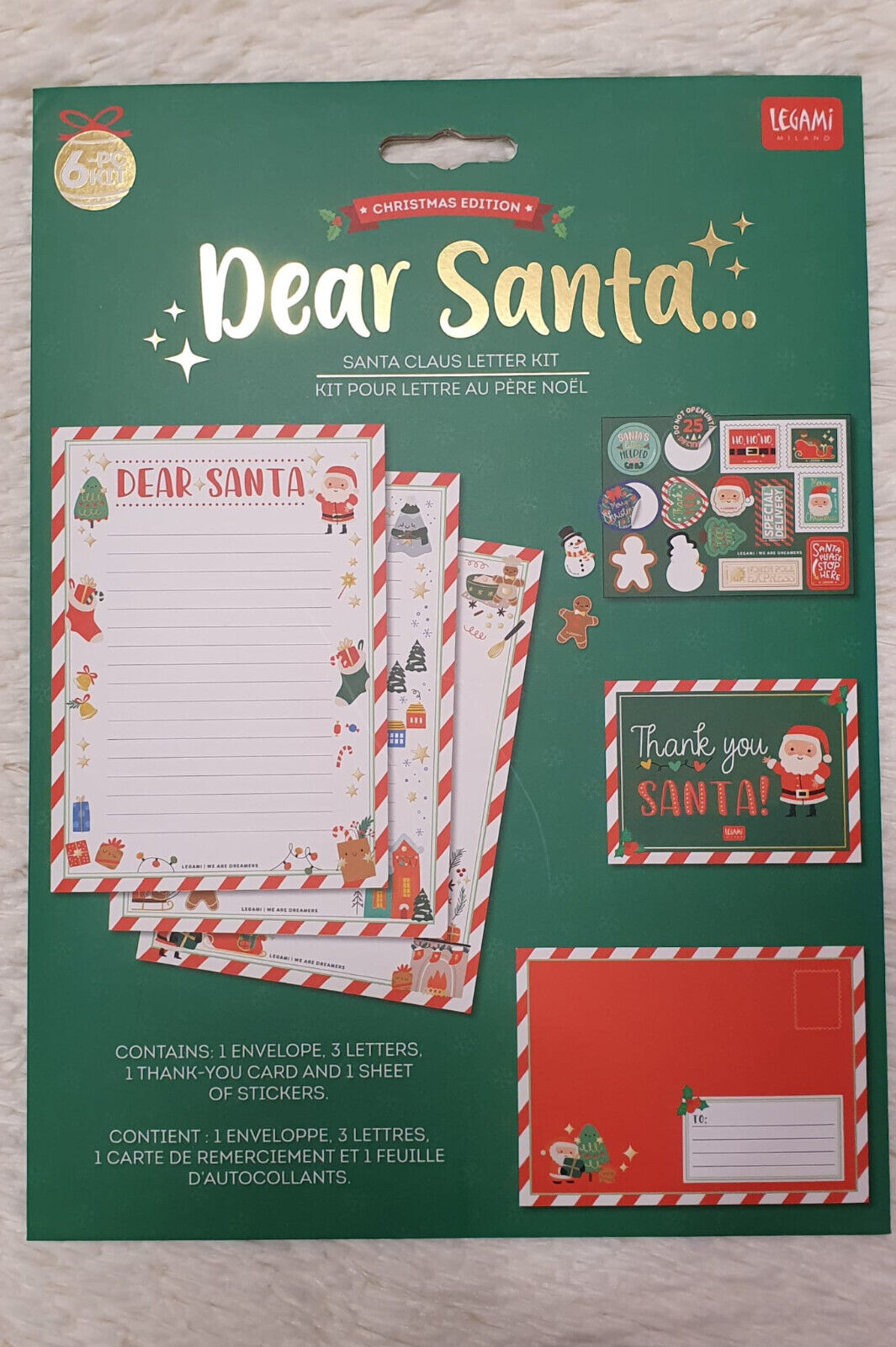 KIT PER LETTERA A BABBO NATALE - SANTA KLAUS LETTER KIT - LEGAMI -