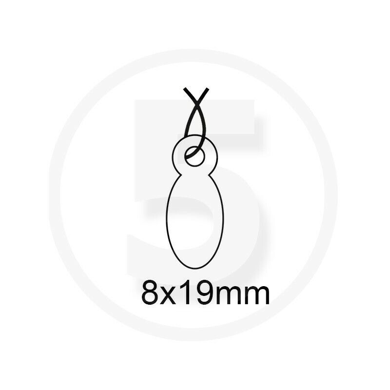 Etichette con filo A381, 8x19mm, in cartoncino bianco