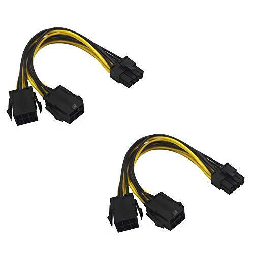 ZkeeShop Dual 6 Pin Female to 8 Pin Male Adapter Power Cable GPU Power (a5V)