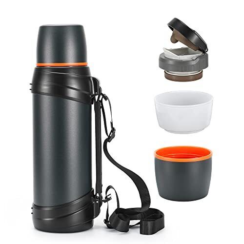 Olerd Thermos da 2,5 l, thermos in acciaio inox, thermos con 2 bicchieri, (s5f)