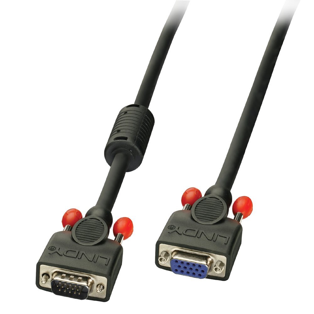 LINDY 0.5m Premium SVGA Monitor Extension Cable, Black Black 0.5
