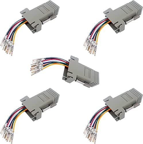 PENGLIN 5 adattatori modulari da DB9 a RJ45, DB9 a presa RJ45, adattatore (W6j)