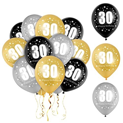 30 Palloncini Compleanno,30 Numeri Palloncini Compleanno, Palloni 30 (c8x)