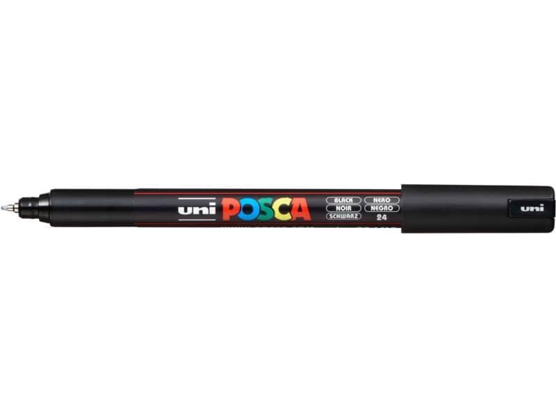 Marcatore a tempera POSCA Uni-Ball punta tonda 0,7 mm nero M PC1MR N