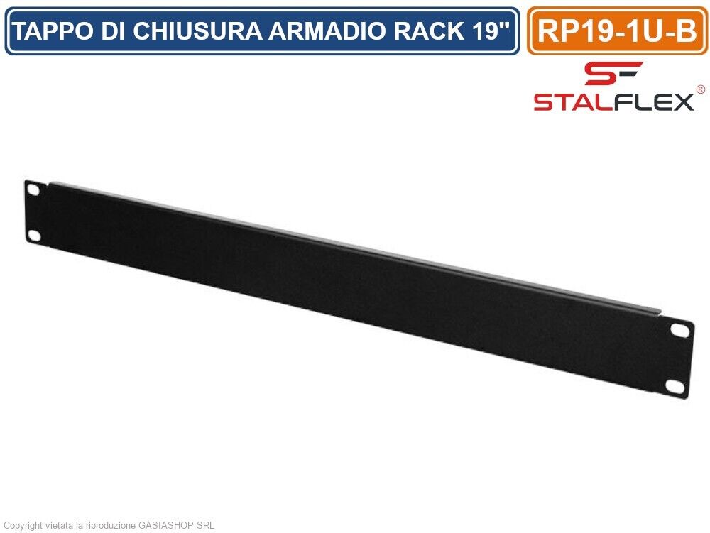 TAPPO DI CHIUSURA PANNELLO CIECO 1U PER SPAZI VUOTI IDONEO PER ARMADI RACK 19"