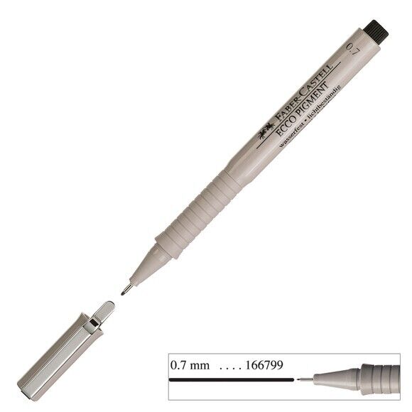 Penna Faber-Castell ecco pigment 0,7 colore nero