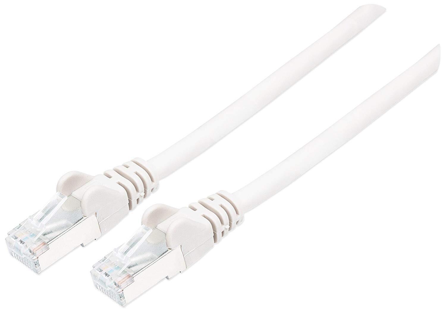 Intellinet Network Patch Cable, Cat7 Cable/Cat6A Plugs, 0.25m, White, Copper, S/