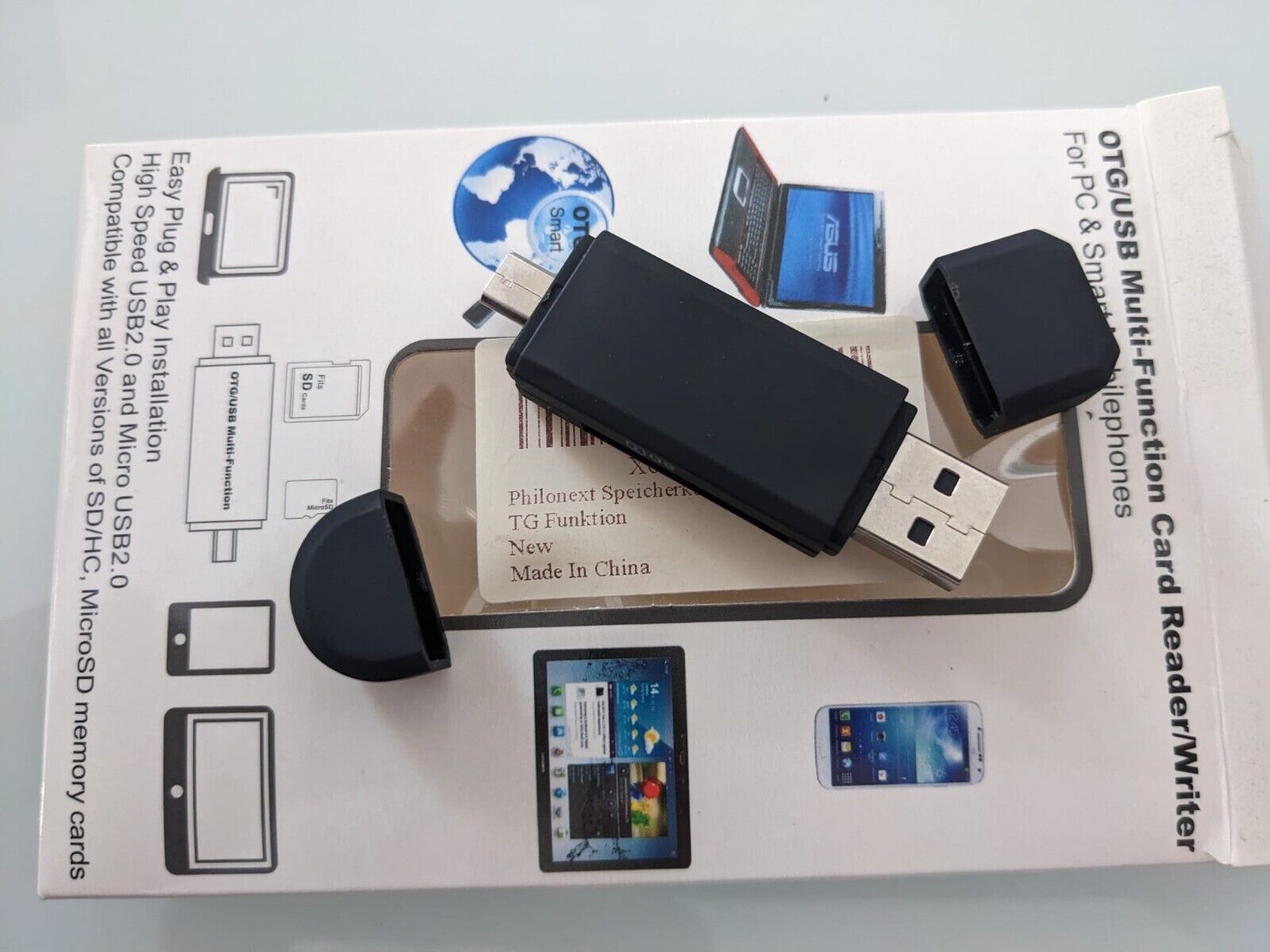 PHILONEXT Lettore di Schede di Memoria SD/Micro SD USB, Adattatore Micro USB OTG