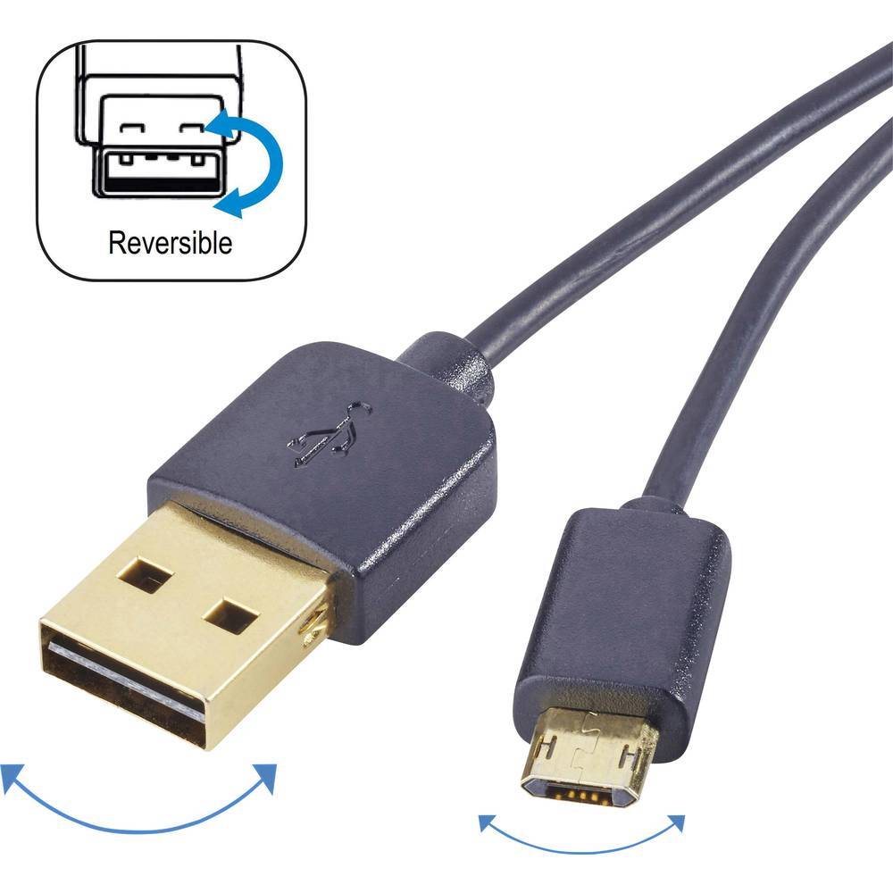 Renkforce cavo USB 2.0 [spina USB A 2.0 - Spina micro USB B 2.0[ 1 metro