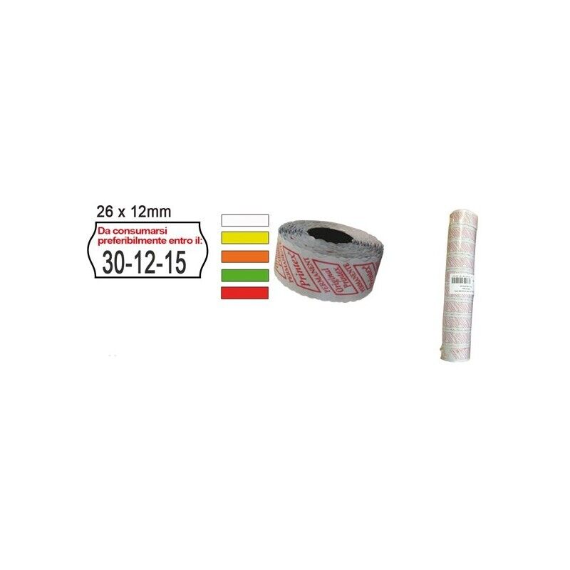 Etichetta Prezzatrice 26x12 mm BIANCA Permanente ''Da Consumarsi entro'' - 10 Ro
