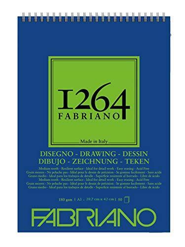 I264 FABRIANO BLOCCO DA DISEGNO A3 GR.180 50 FG. (W7w)