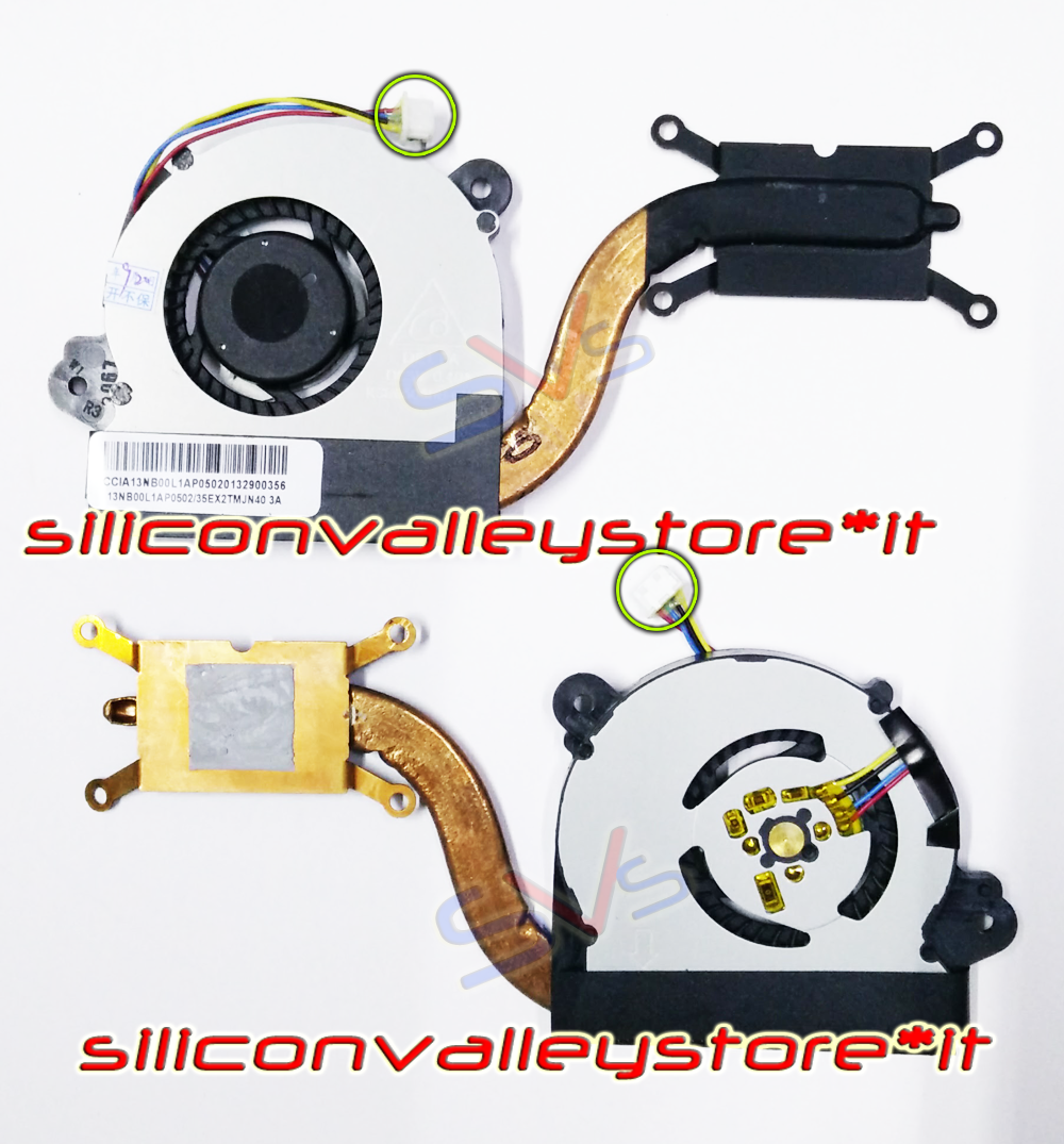 Ventola CPU Fan e dissipatore per Netbook ASUS S200E X202E X201E X200E