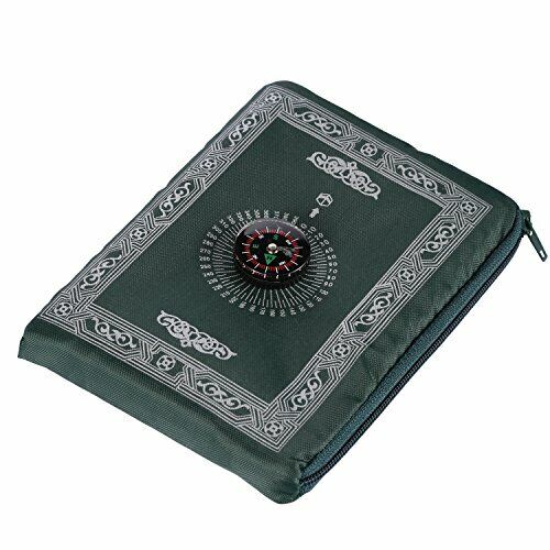 Anlising Islamic Travel Prayer Mat, with Compass Pocket Sized Carry Bag (j4P)