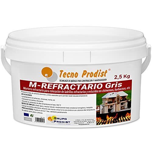 M-REFRACTARIO GRIS di Tecno Prodist - (2,5 kg) Malta refrattaria speciale (T6b)