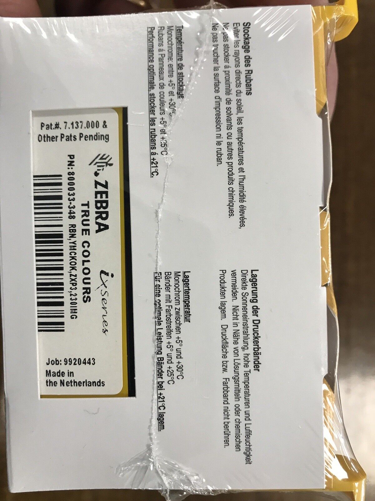 Zebra 800033-348 printer ribbon  800033-348 Color, Thermal Transfer, 230 Image