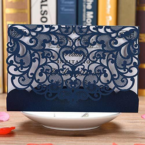CYSKY Wedding Invitation Card Confezione da 50 biglietti invito al taglio (Z5a)