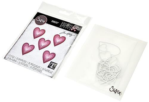 Sizzix Thinlits Die Set 25PK Piastrelle impilate Cuori di Tim Holtz, (g8K)