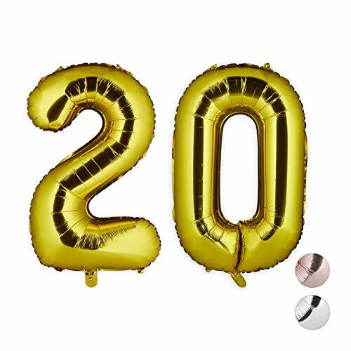 Relaxdays Palloncini Giganti in Foil con Numero 20 per Compleanni (U6f)