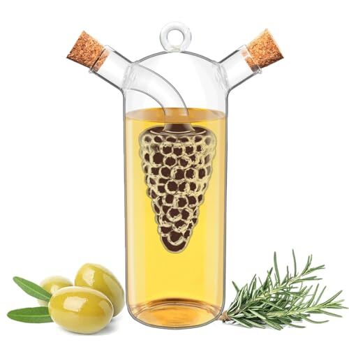 AXIM Oliera in vetro per aceto di olio d'oliva, soffiato a mano doppio (L6F)