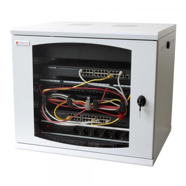 Armadio Rack 19'' a muro 13 unit&agrave; sezione unica prof. 500mm Grigio